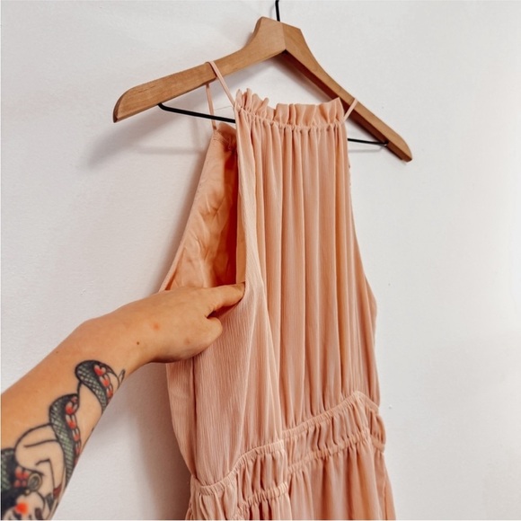 H&M Blush Pink Mini Dress Halter Neckline - Medium - Picture 4 of 13
